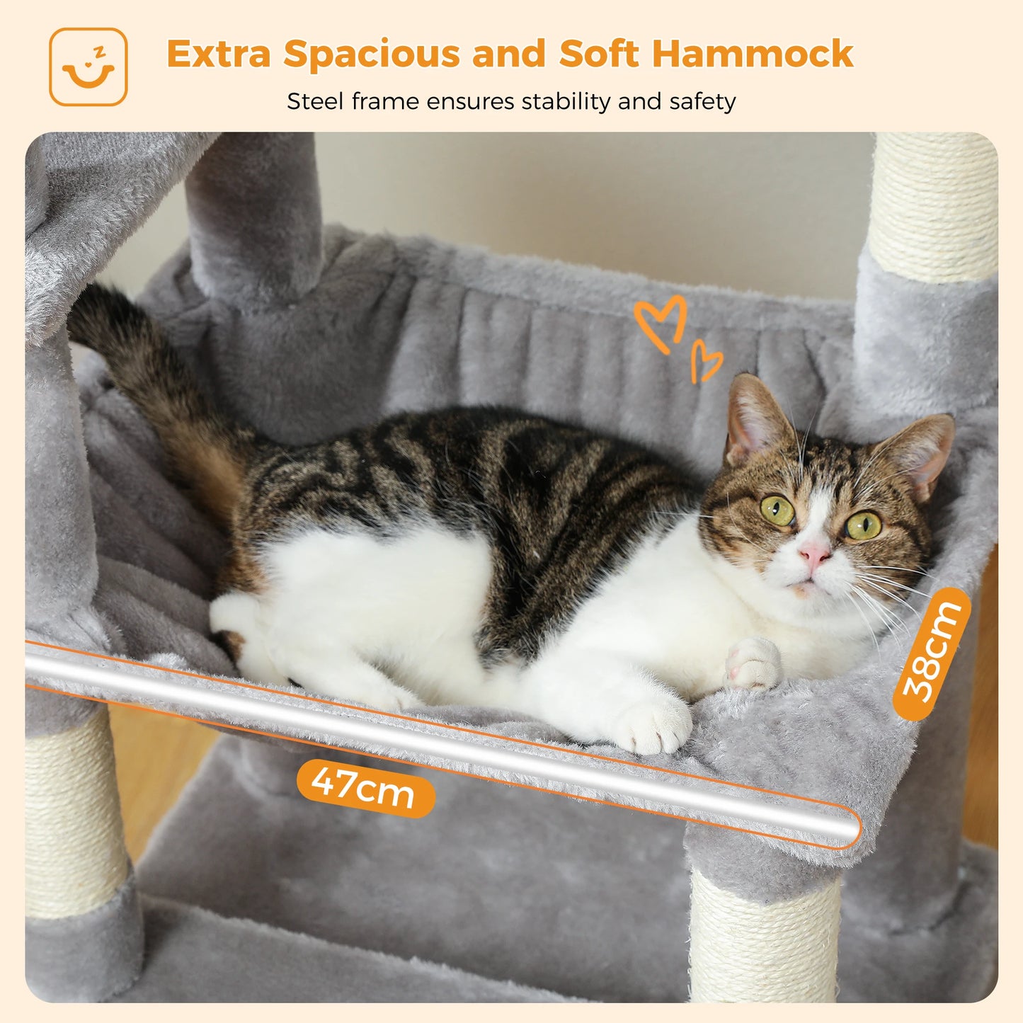 Large Cat Tree with Sisal-Covered Scratching Posts