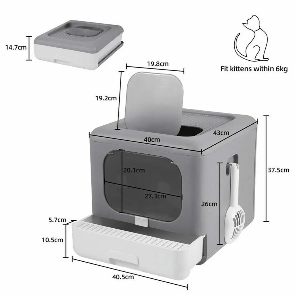 Cat Litter Box with Scoop and Sifting Tray