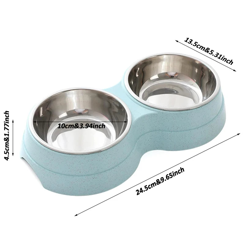 Double Cat Bowl with Stand