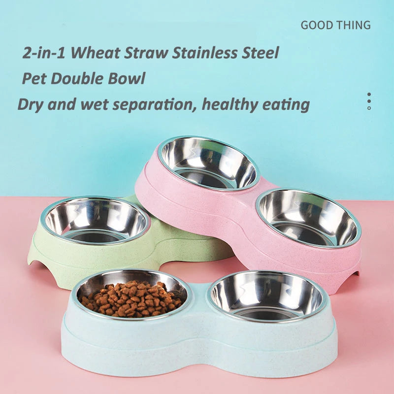 Double Cat Bowl with Stand