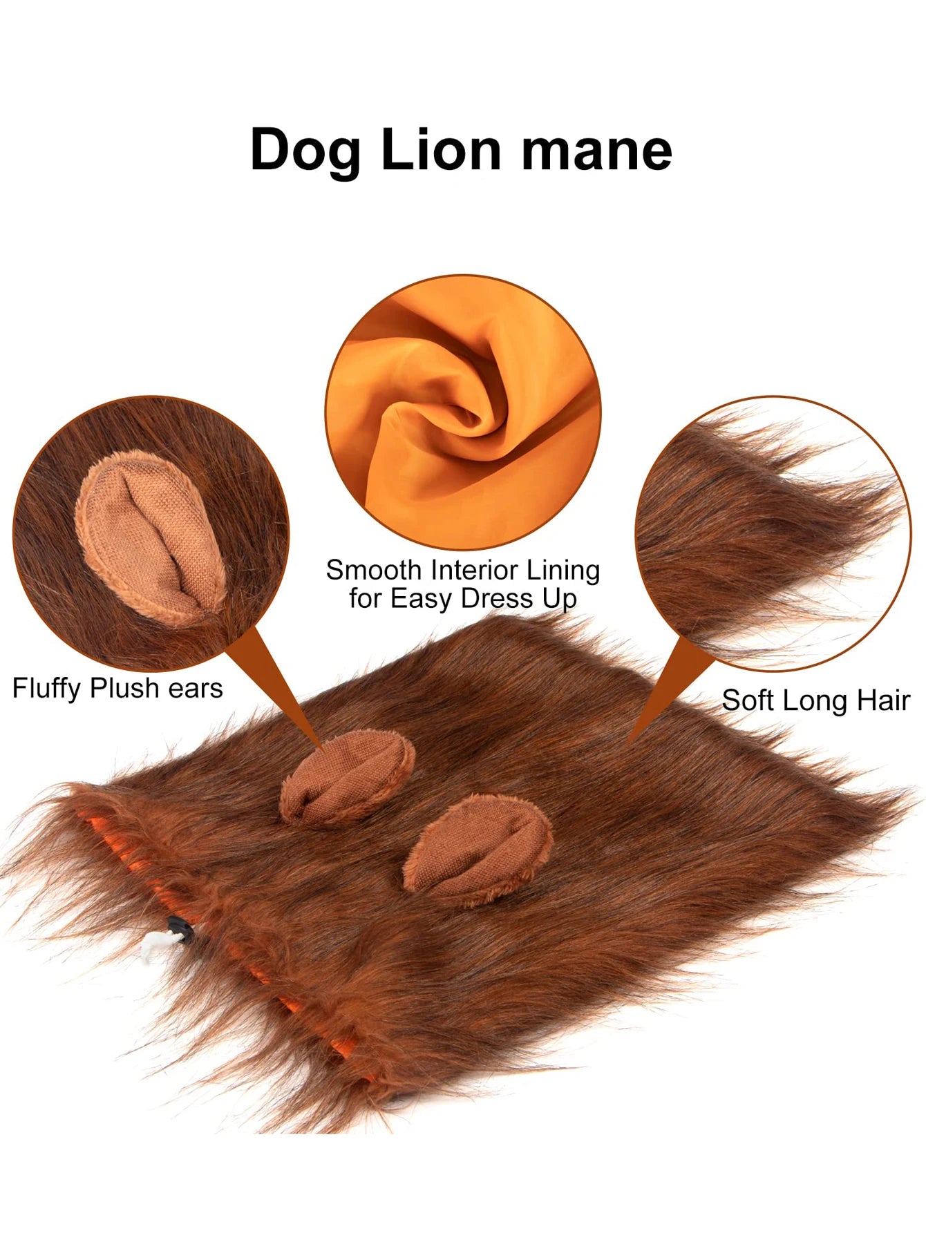 Lion Mane Dog Halloween Costume Lion - Suitable for Medium to Large Dogs