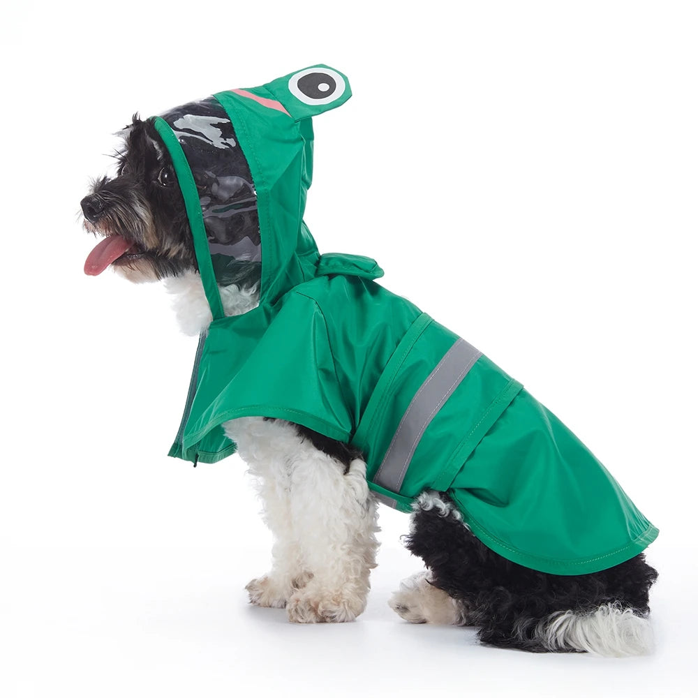 Pet Raincoat Cartoon Pattern Reflective
