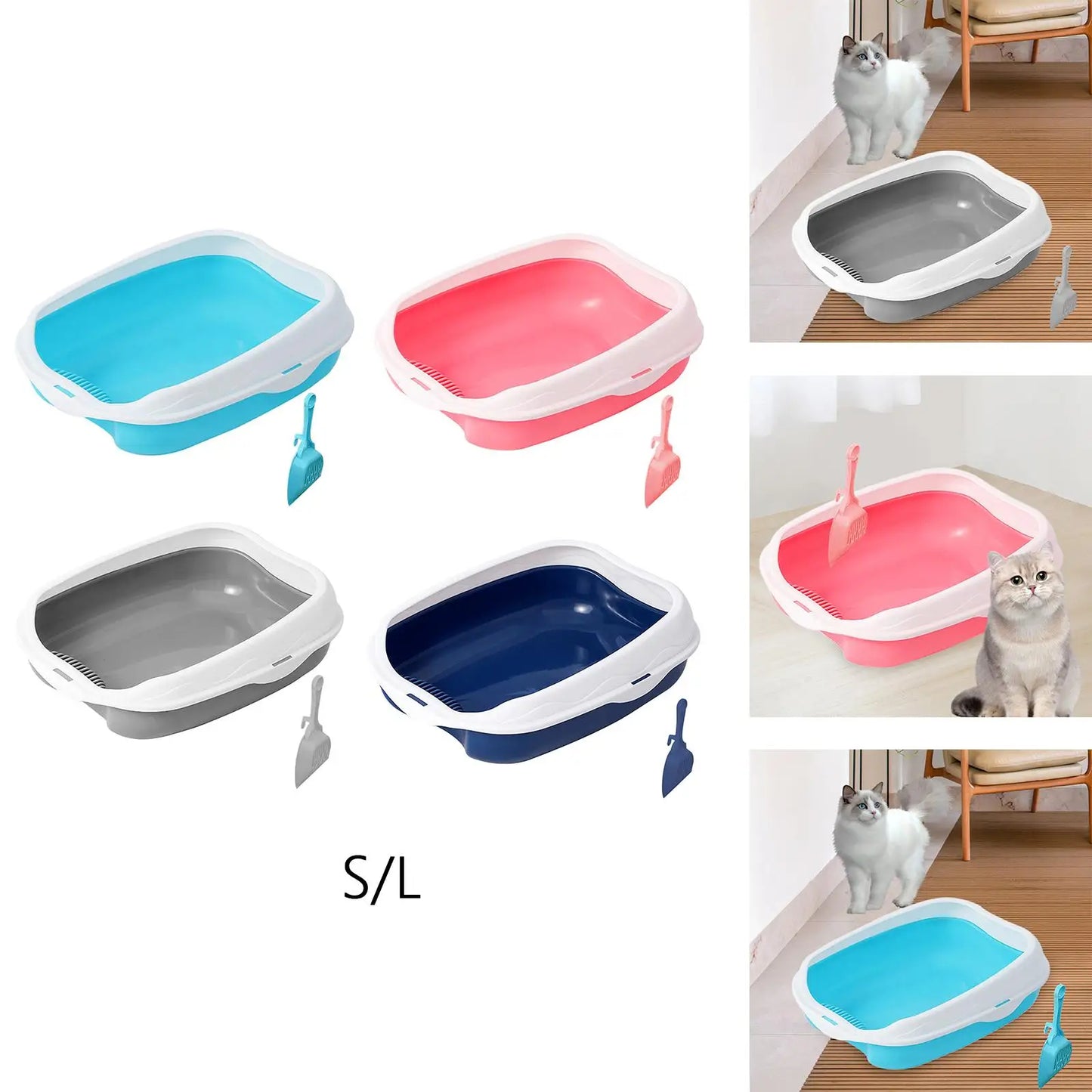 Cat Litter Box with High Sides - Semi Closed