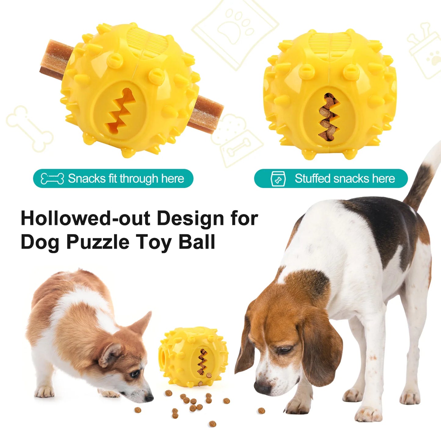 Dog Interactive Chew Treat Dispensing Ball - Self-Play, Bore