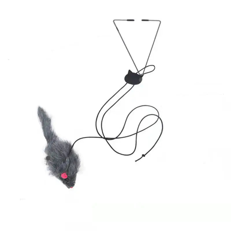 Doorframe hanging cat teaser toy