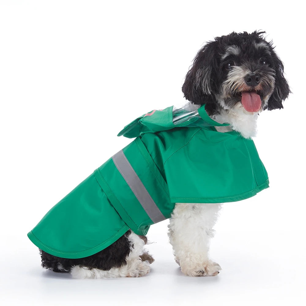 Pet Raincoat Cartoon Pattern Reflective