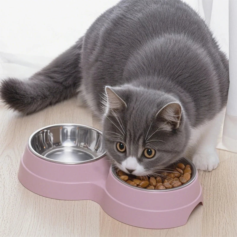 Double Cat Bowl with Stand