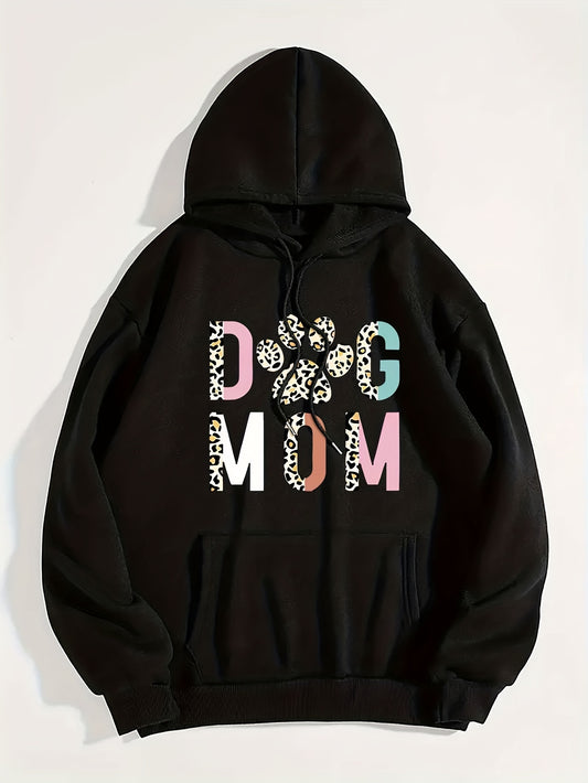 Stylish Dog Mom Print Hoodie