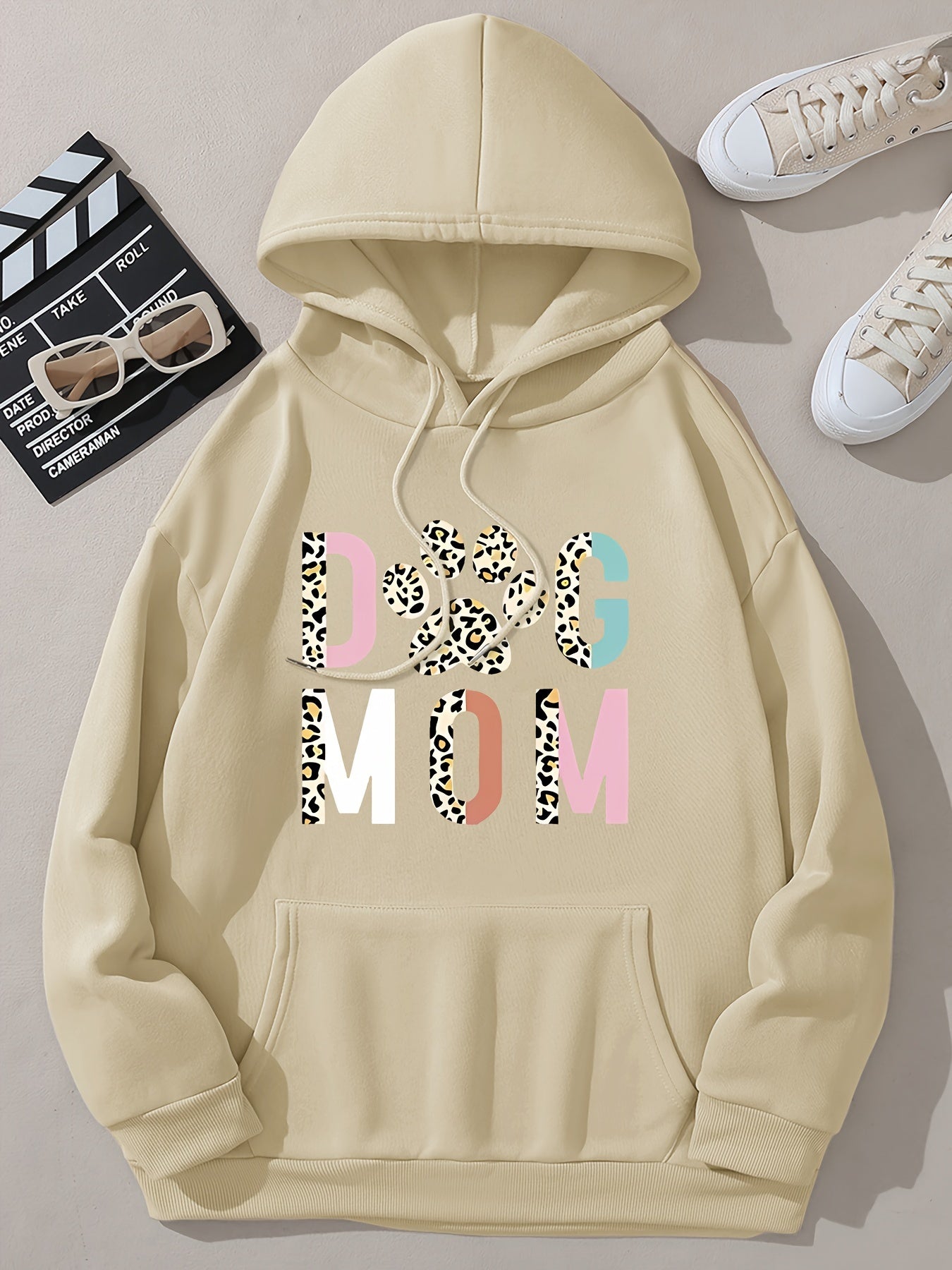 Stylish Dog Mom Print Hoodie