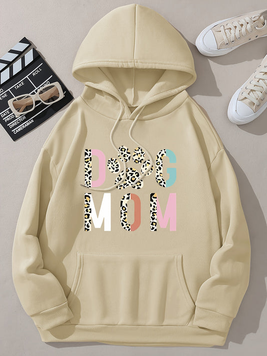 Stylish Dog Mom Print Hoodie