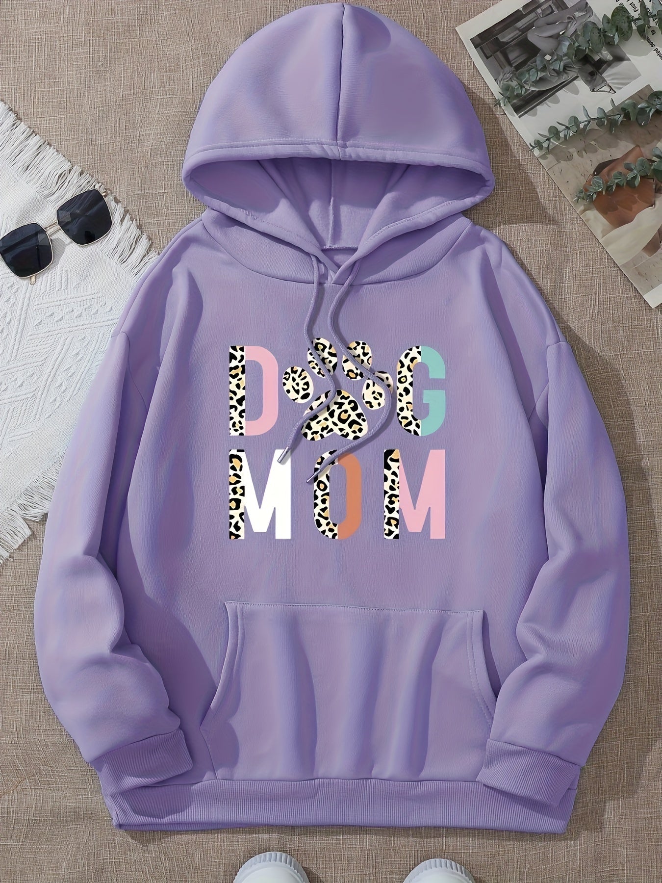 Stylish Dog Mom Print Hoodie