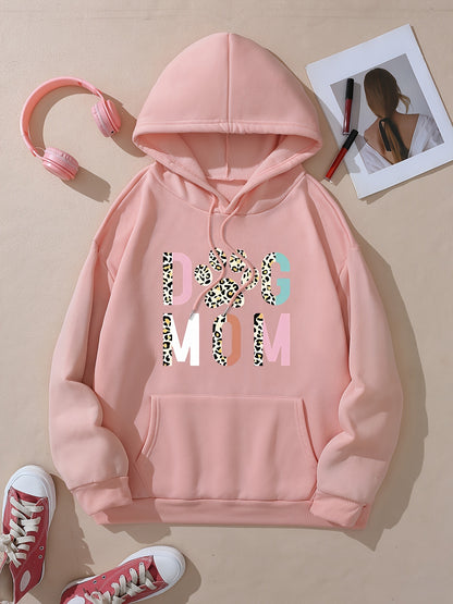 Stylish Dog Mom Print Hoodie