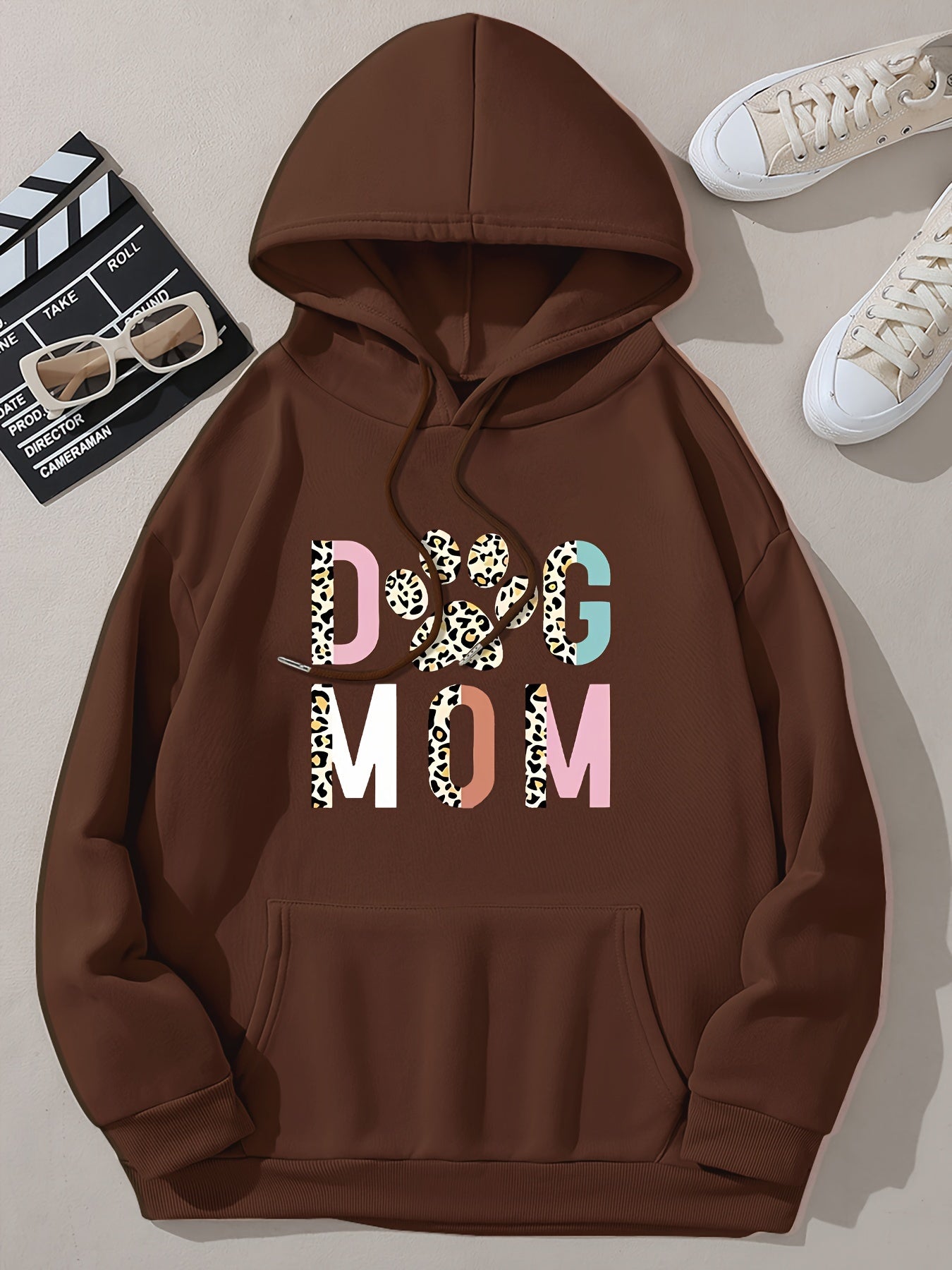 Stylish Dog Mom Print Hoodie