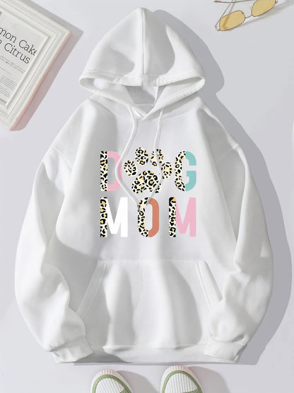 Stylish Dog Mom Print Hoodie