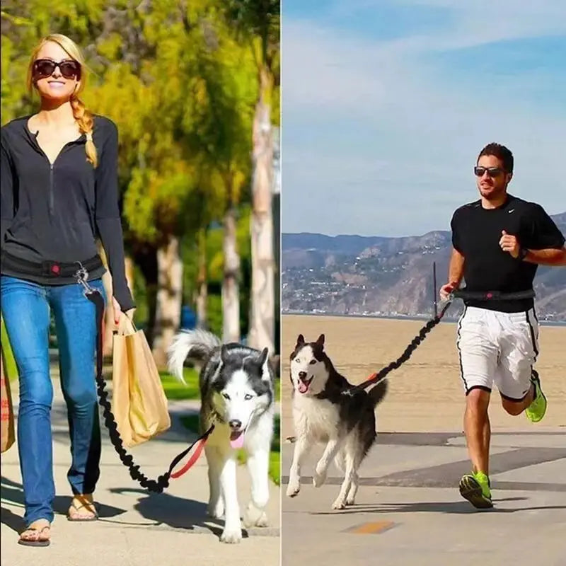 Hands-Free Adjustable Leash with Hip Bungee