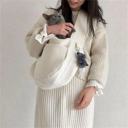 Dog Carrier Outdoor Travel Handbag Fashion Canvas Shoulder B
