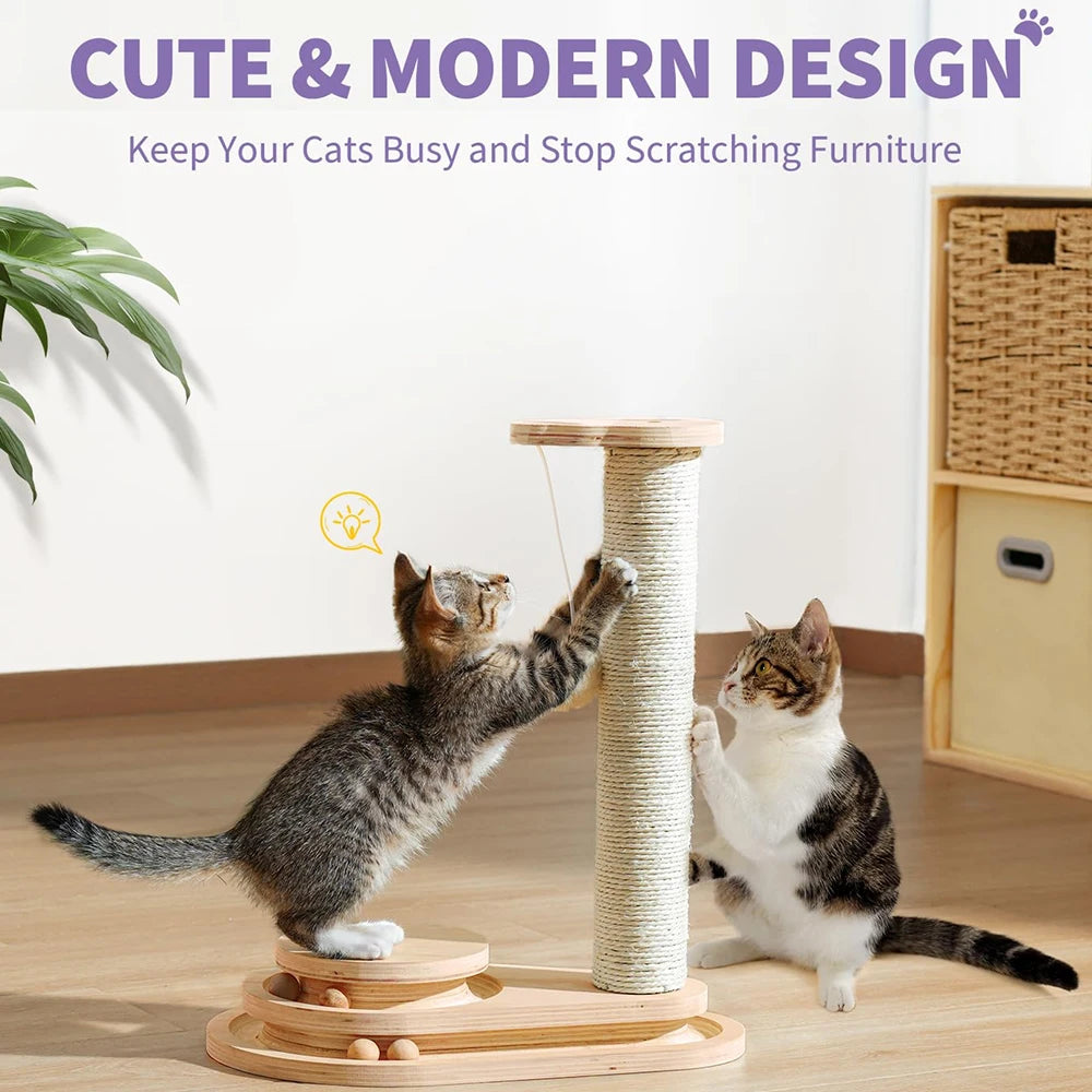 Solid Pine Wood 2-Level Cat