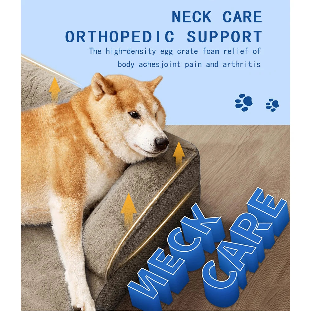Small Dog Bed Orthopedic Sofa Egg-Crate Foam Waterproof Lini