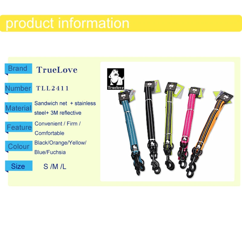 Truelove Pet Dog Leash Multi-function Reflective Hand Free T