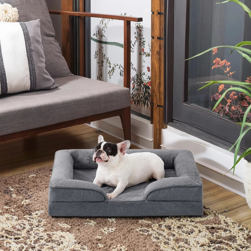 Small Dog Bed Orthopedic Sofa Egg-Crate Foam Waterproof Lini