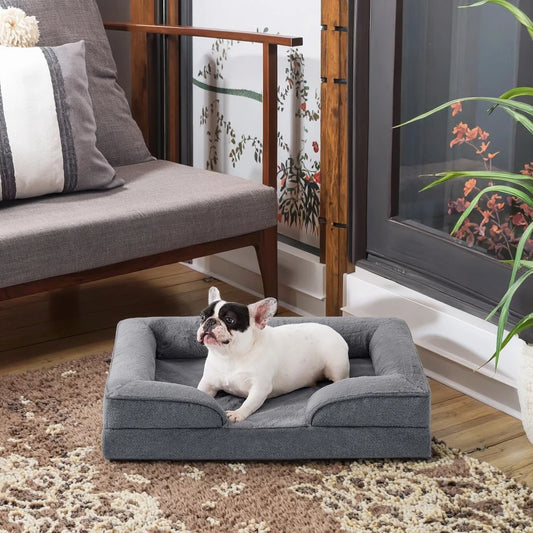 Small Dog Bed Orthopedic Sofa Egg-Crate Foam Waterproof Lini