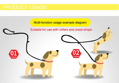 Truelove Pet Dog Leash Multi-function Reflective Hand Free T