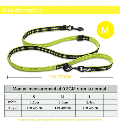 Truelove Pet Dog Leash Multi-function Reflective Hand Free T