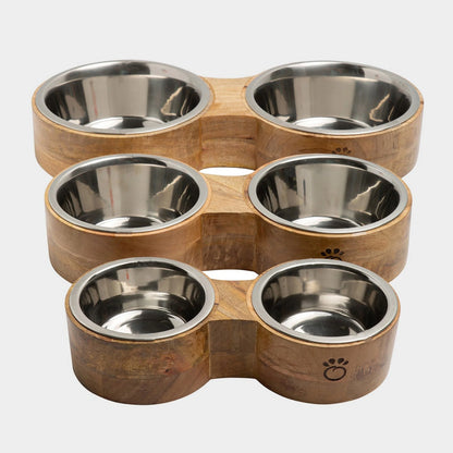 Double Cat Bowl with Stand