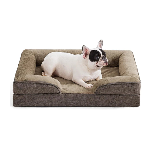 Small Dog Bed Orthopedic Sofa Egg-Crate Foam Waterproof Lini