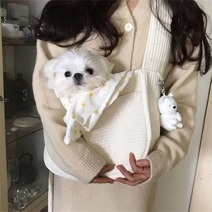 Dog Carrier Outdoor Travel Handbag Fashion Canvas Shoulder B