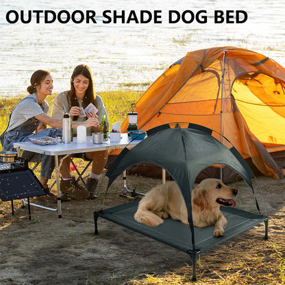 Eco-Friendly Outdoor Dog Bed Canopy Gray UV Resistant Summer