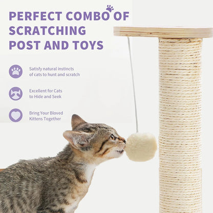 Solid Pine Wood 2-Level Cat