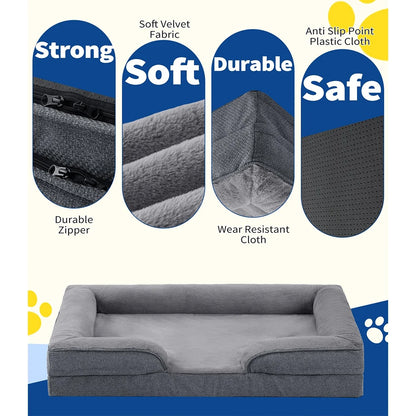 Small Dog Bed Orthopedic Sofa Egg-Crate Foam Waterproof Lini