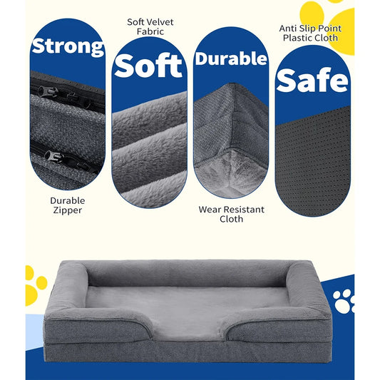 Small Dog Bed Orthopedic Sofa Egg-Crate Foam Waterproof Lini