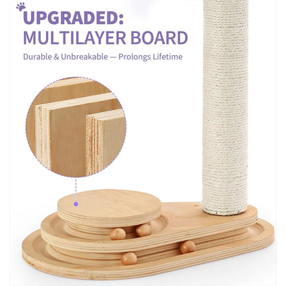 Solid Pine Wood 2-Level Cat