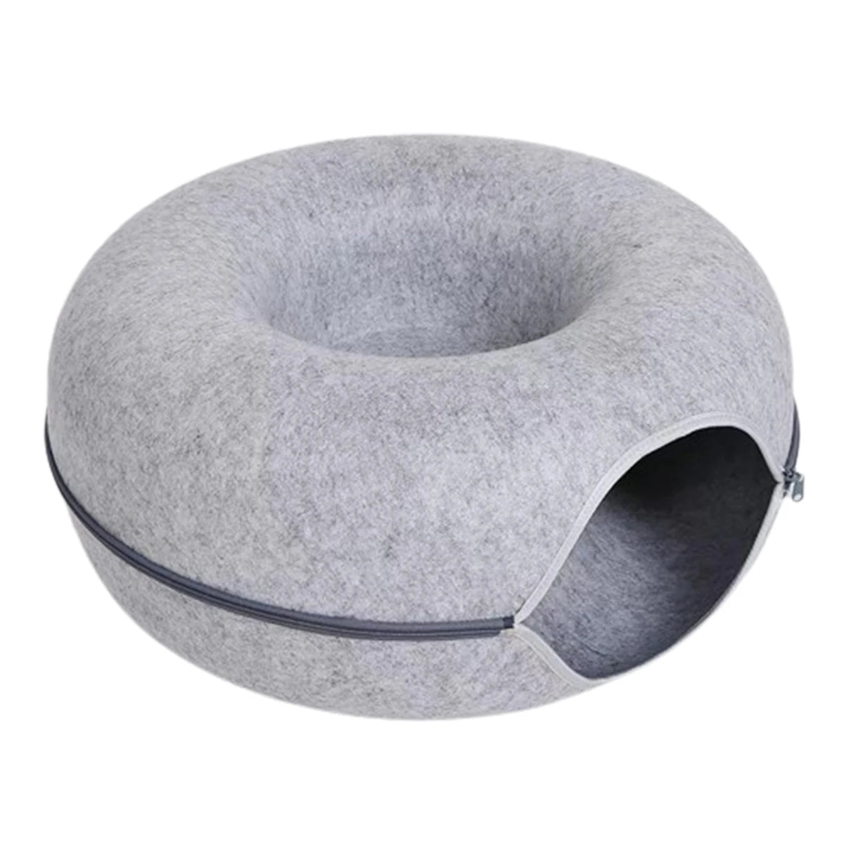 Felt Donut Bed for Cats with Tunnel to hide