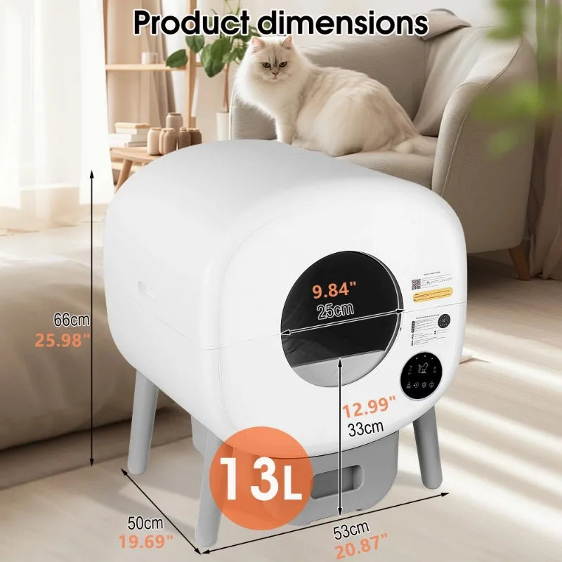 Extra Large Automatic Litter Box Self Cleaning for Multiple Cats