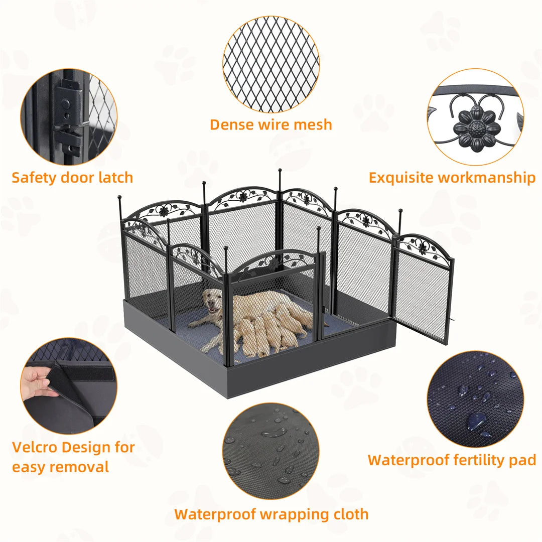 8 Panels DIY Heavy Duty Dog Playpen - outdoor