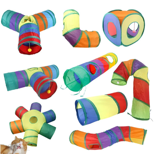 cat play tunnel interactive toy,hide and seek tunnel, portab