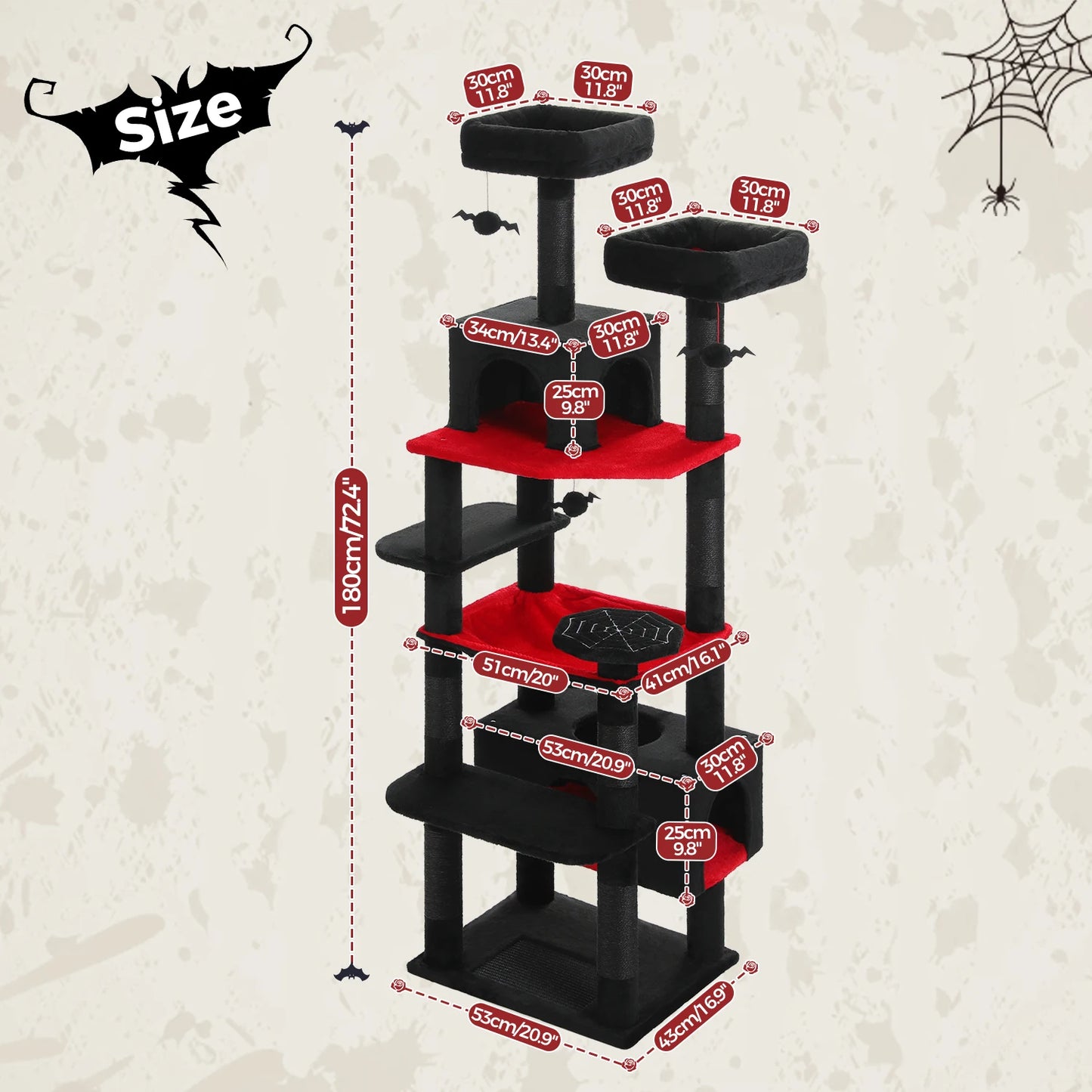 Large Cat Tree with Sisal-Covered Scratching Posts