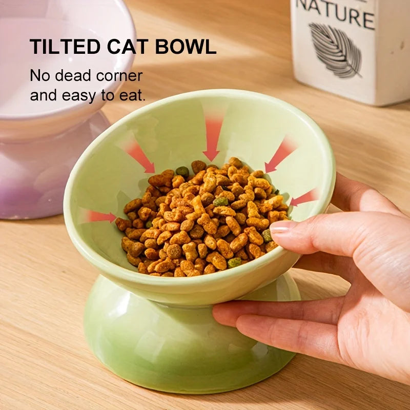Cat Bowl,Ceramic Elevated Pet Food