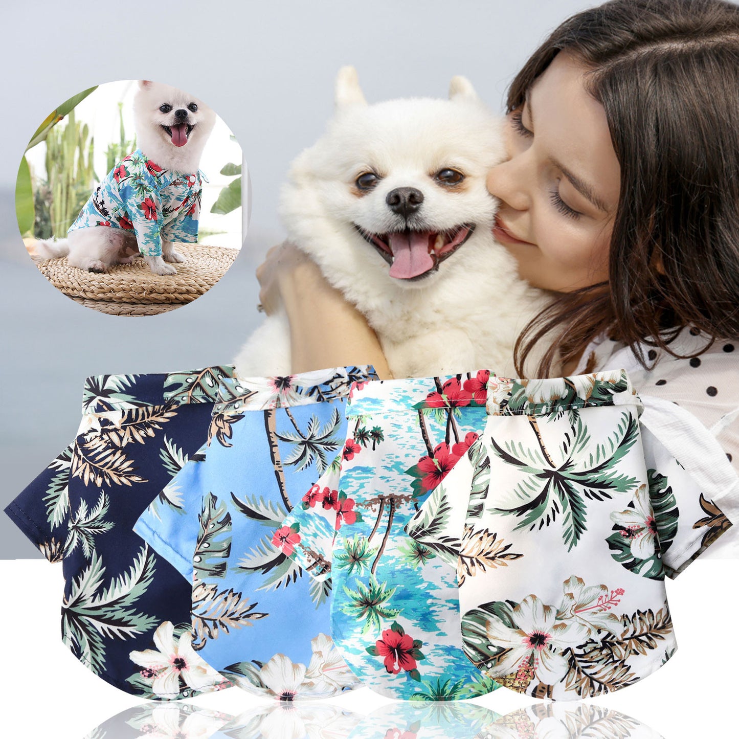 Pet Summer Cotton Shirts Hawaii