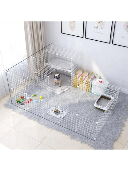 White pet fence - Iron Mesh DIY