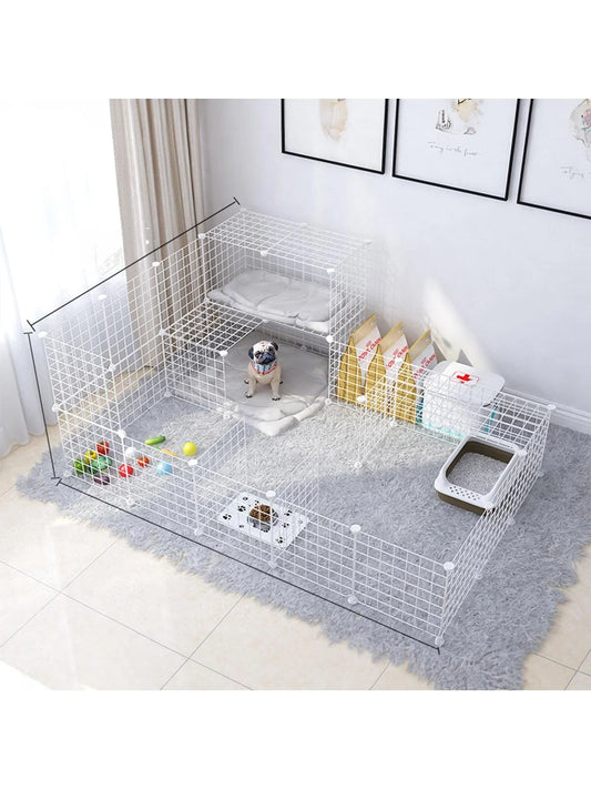 White pet fence - Iron Mesh DIY