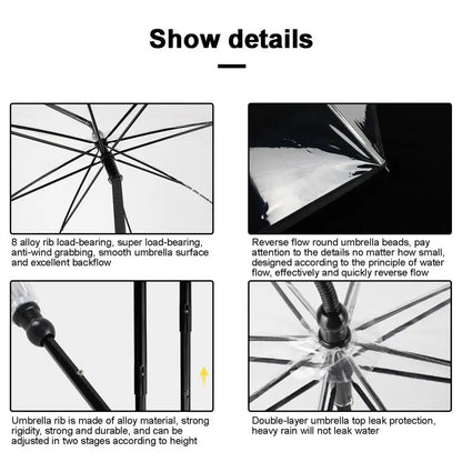 Dog Umbrella With Leash Transparent Umbrella Adjustable Angl