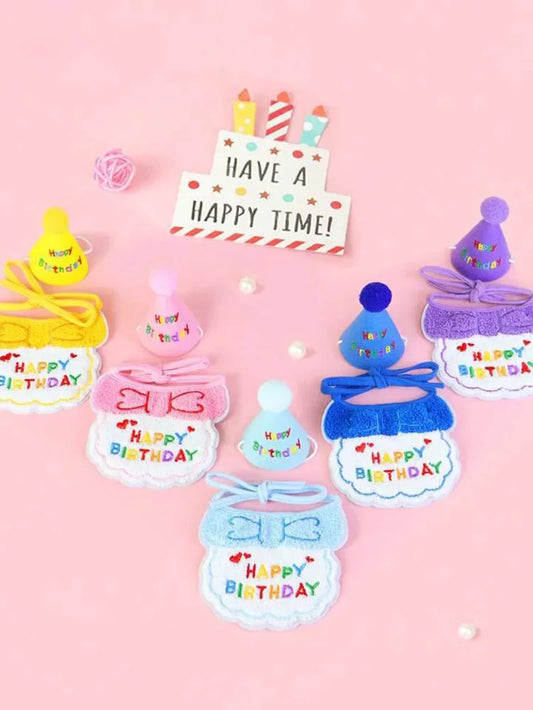 Cat Dog Birthday Bib And