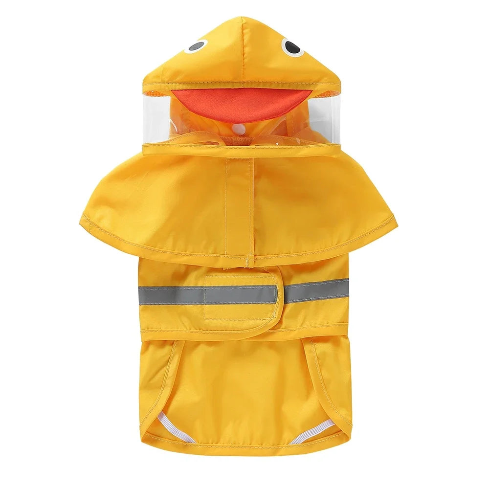 Pet Raincoat Cartoon Pattern Reflective