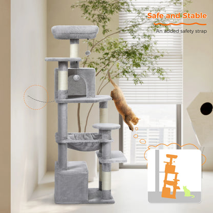 Large Cat Tree with Sisal-Covered Scratching Posts