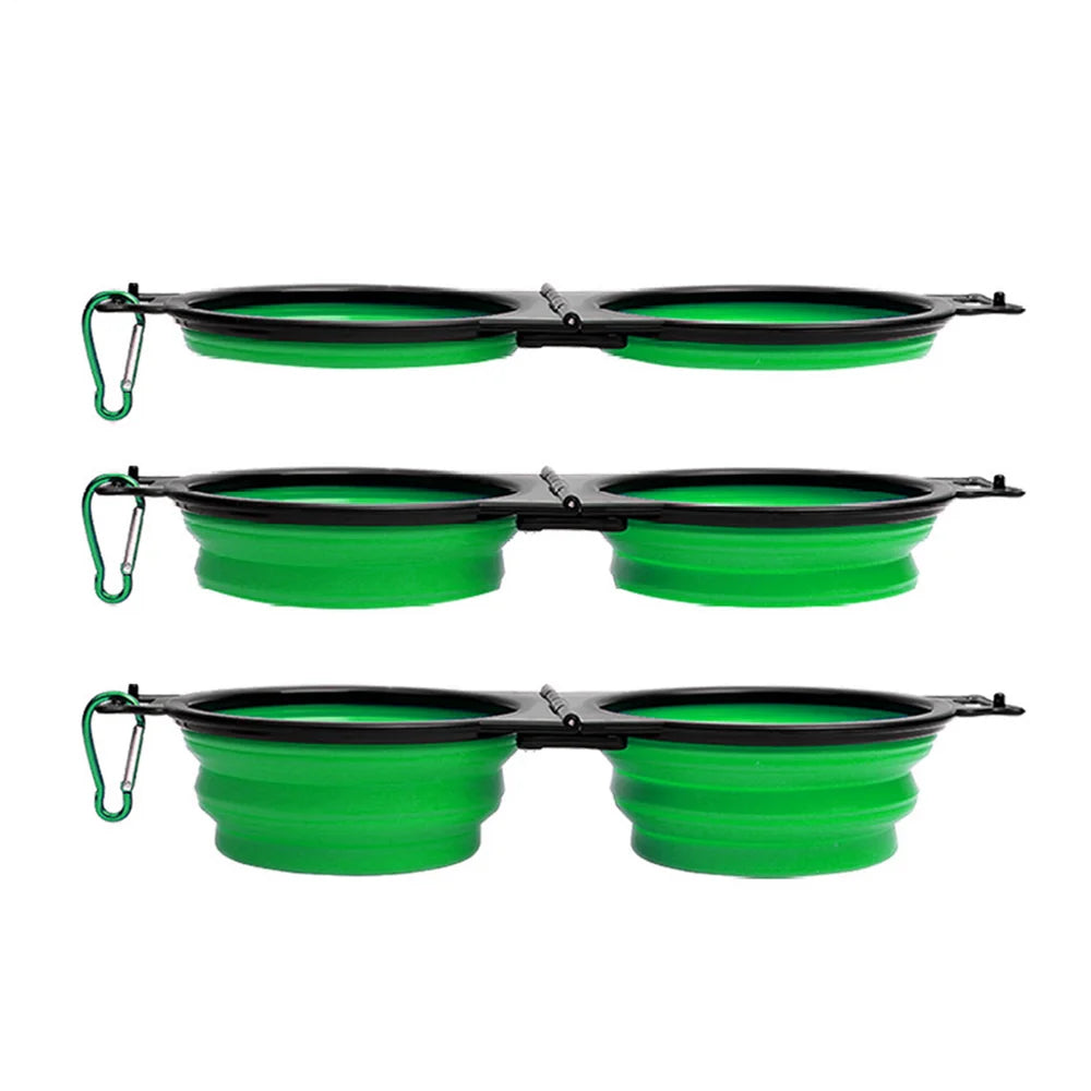 Foldable Double Dog Bowl Travel