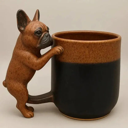 Cute Dog Handle Ceramic Mug